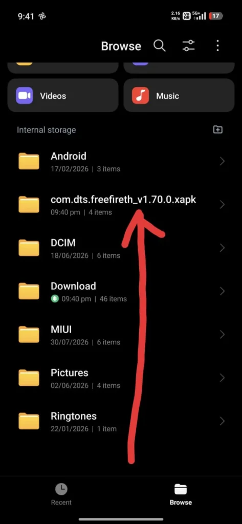 Easy Installation Guide For Free fire 20222: Unzipped Folder