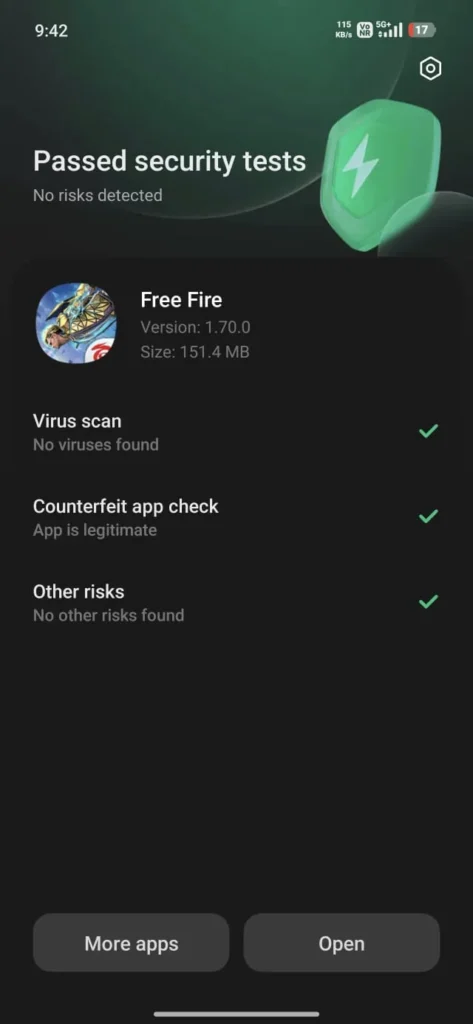 Easy Installation Guide For Free fire 2022: Poco F7 Mobile Security test after installation
